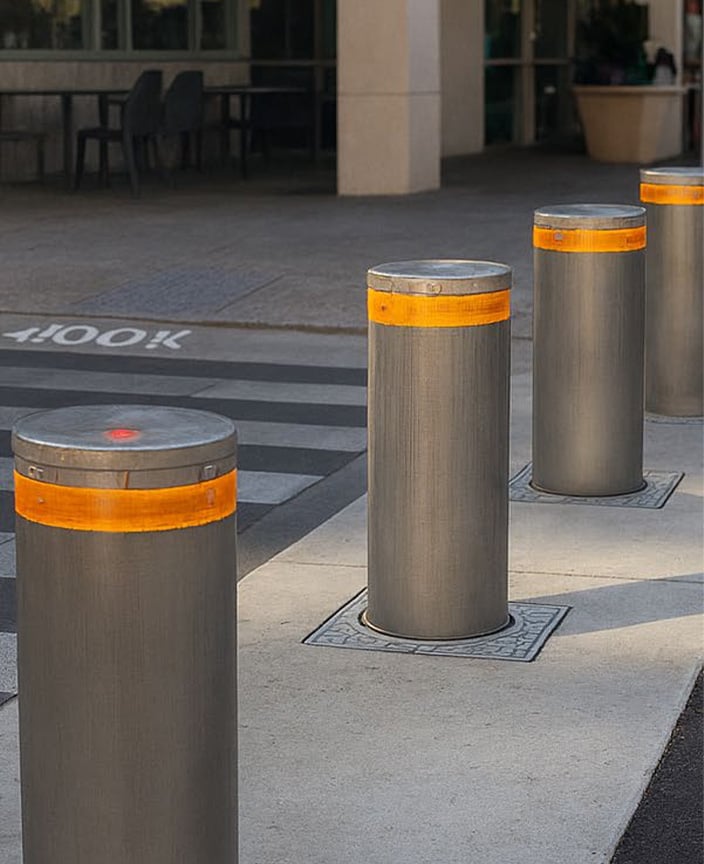 FAAC J275HA Bollards at Rouse Hill Town Centre Sydney
