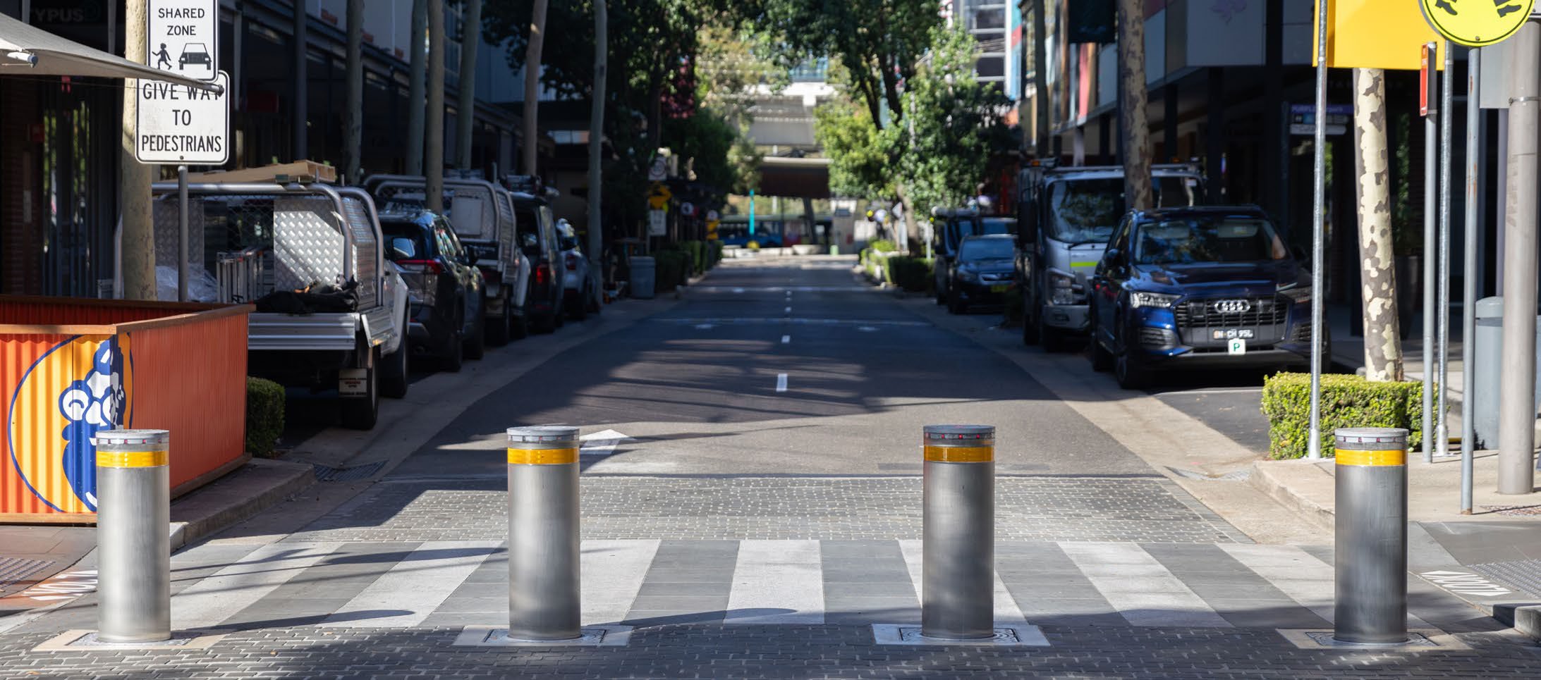 FAAC J275HA Bollards at Rouse Hill Town Centre Sydney