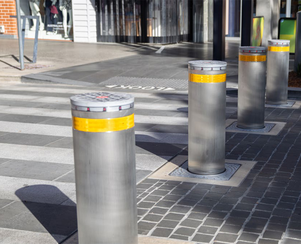 FAAC J275HA Bollards at Rouse Hill Town Centre Sydney